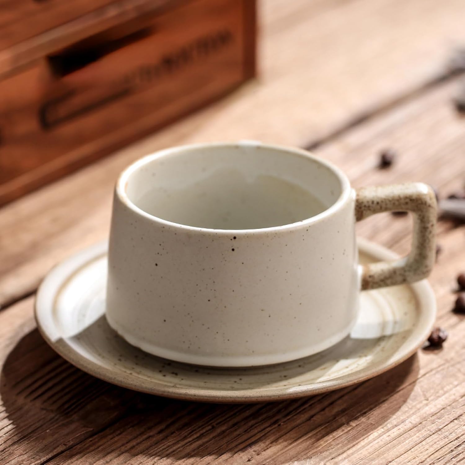コーヒーカップ 陶器 ソーサー セット セラミック カップアンドソーサー 大容量 ティーカップ 電子レンジ 食洗機対応 コーヒー 珈琲 お茶 ティー 高級 レトロ おしゃれ ソーサー付き 自宅用 カフェ食器 喫茶店 業務用 結婚祝い ギフト 260ml G柄 KFB04