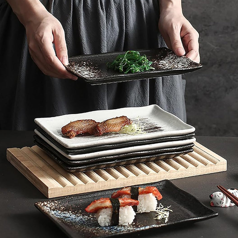 長角皿 陶器 お皿セット すし 焼き物皿 魚 皿 刺身皿 焼き魚皿 寿司皿 長皿 魚料理 和食 揚げ物 お茶 ソース入 薬味壺 長方形 プレート 食器 レストラン 居酒屋 和風 磁器 おしゃれ HEKOUP
