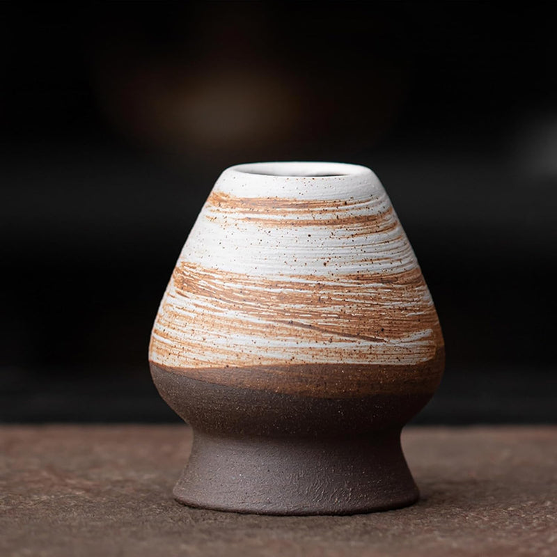 MIYUNO 抹茶セット 茶道具 初心者 自宅用 お点前セット 4点セット 陶器 抹茶茶碗 茶杓 茶筅 茶せん 百本立 茶筅立て くせ直し お手入れも簡単 母の日 父の日 誕生日 贈り物 おしゃれ ブラック 330ml