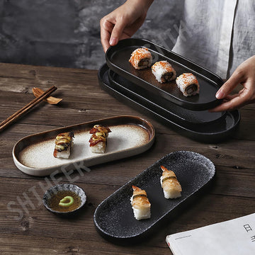 MIYUNO 楕円皿 長角皿 3枚セット 陶器 お皿セット すし 焼物皿 焼き物皿 魚 皿 取り皿 刺身皿 焼き魚皿 寿司皿 長皿 魚料理 和食 食器セット 魚焼き器 揚げ物 お茶 長方形 プレート 食器 レストラン 居酒屋 業務用 和風 磁器 おしゃれ 電子レンジ 食洗機対応 40-tuoyupan