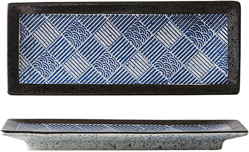 MIYUNNO 焼物皿 刺身皿 陶器 和食器 長皿 磁器 皿 角皿 焼き魚皿 焼き物皿 魚料理 レストラン 居酒屋 和風 おしゃれ 電子レンジ 食洗機対応 食器 お皿セット 5枚セット カラー1 26.5x10.5x2.4cm