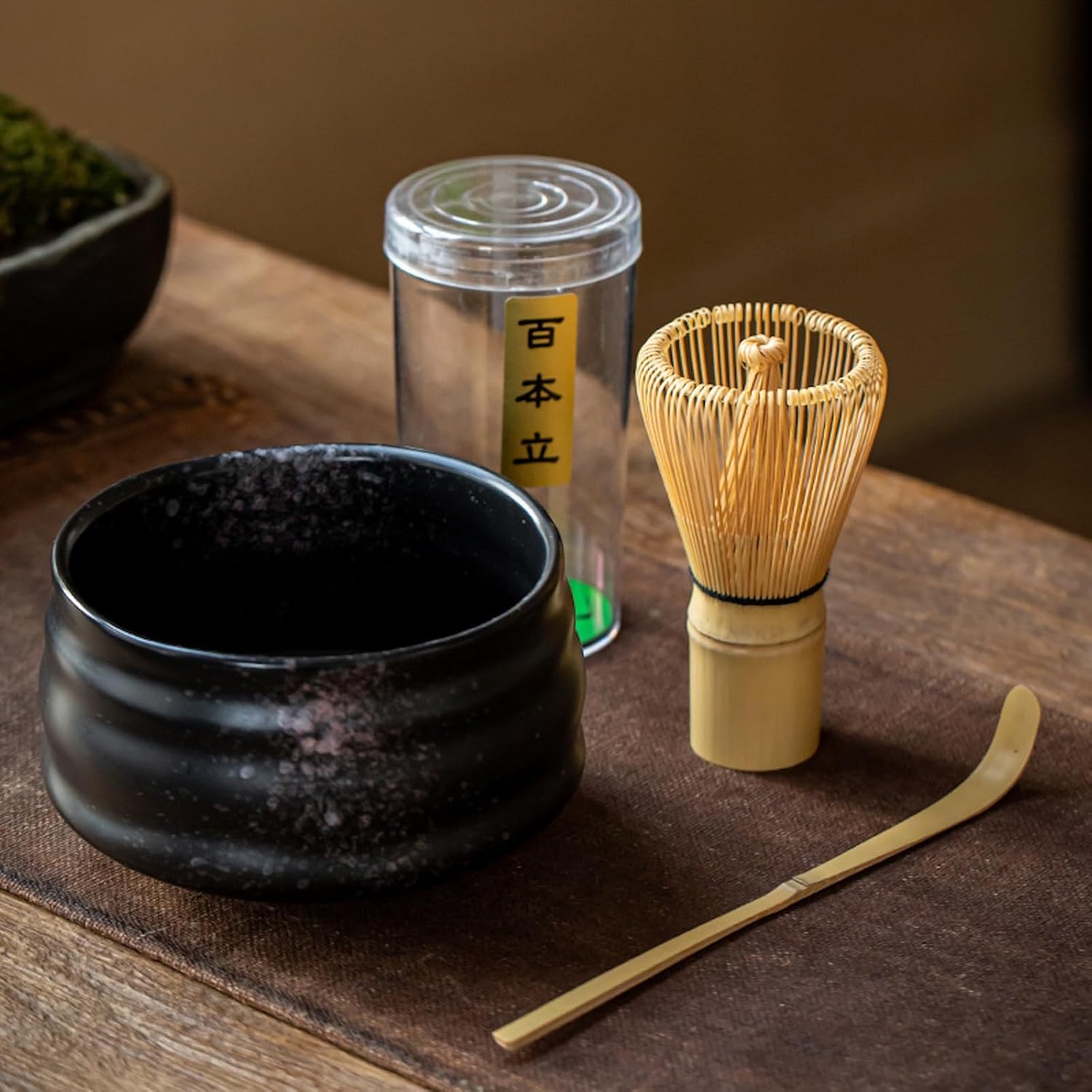 Amazon | 百本立 茶道具セット 抹茶泡立て器セット - 茶筅立て 茶杓 茶