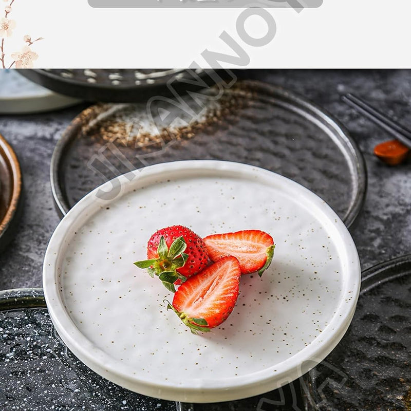 焼物皿 丸皿 ケーキ皿 パスタ皿 プレート 焼き物皿 デザートプレート 取り皿 刺身皿 和食器 和皿 魚 皿 お皿 食器セット 魚焼き器 dish 大皿 丸 陶器 陶盤 割れない 耐熱 電子レンジ 食洗機対応 和風 あじわい おしゃれ 業務用 レストラン 居酒屋 20.2cm 2枚セット TCPYX01