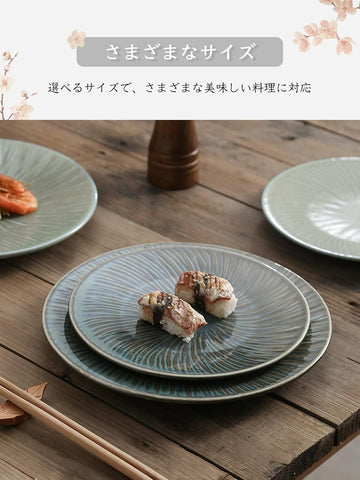 皿 丸皿 焼物皿 ケーキ皿 パスタ皿 プレート 焼き物皿 デザートプレート 取り皿 刺身皿 和食器 和皿 魚 お皿 食器 魚焼き器 dish 大皿 丸 陶器 陶盤 割れない 耐熱 電子レンジ 食洗機対応 和風 あじわい おしゃれ 業務用 レストラン 居酒屋 23cm TCPYX10
