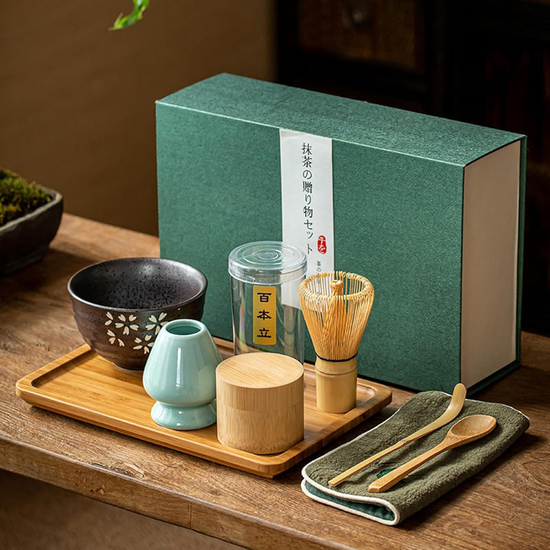 MIYUNO 抹茶セット 初心者 3点セット お点前セット 陶磁器茶碗 茶杓 茶せん 百本立 茶道具 抹茶 茶道 セット お手入れも簡単 母の日 父の日 誕生日 贈り物 400ml