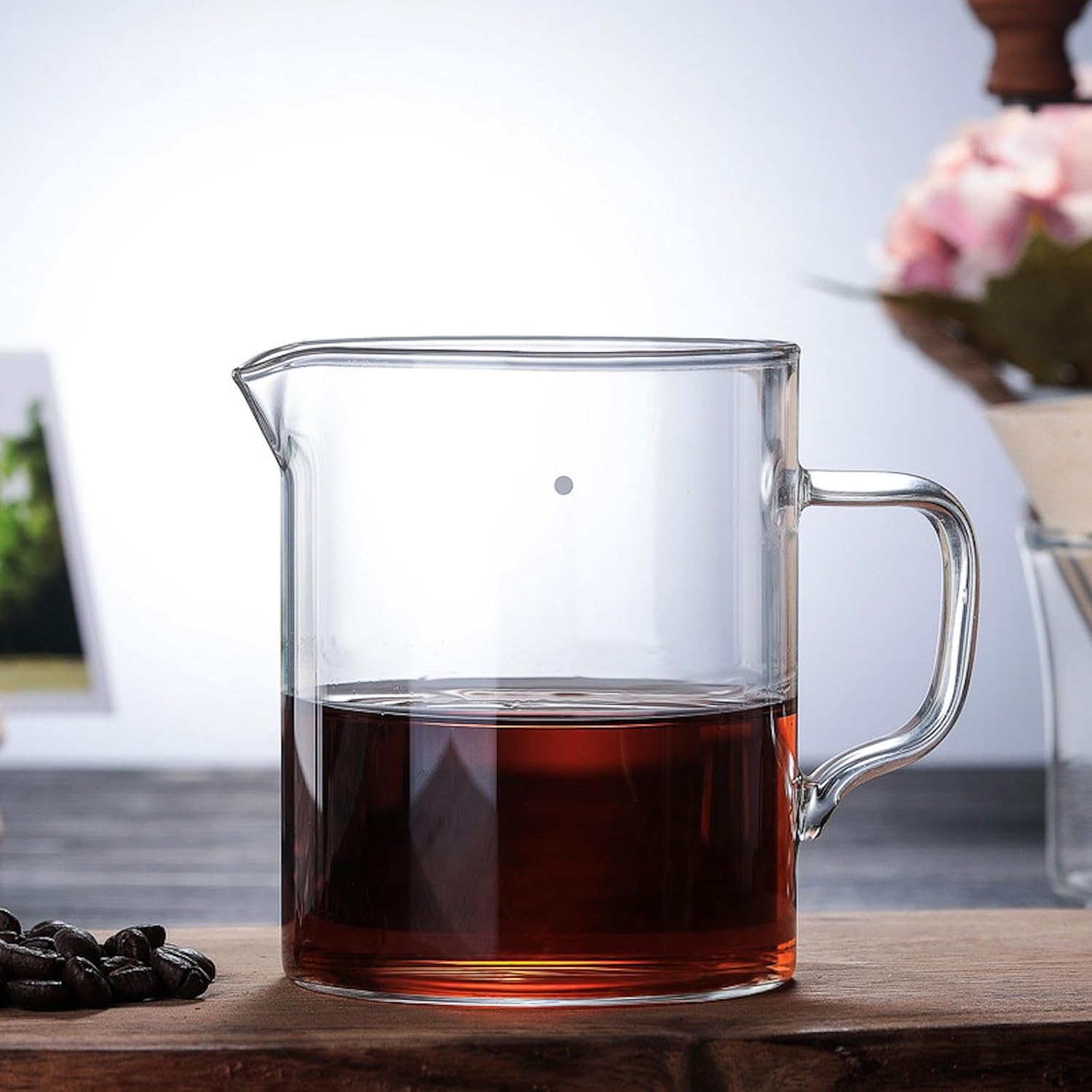 コーヒードリッパー ハンドドリップセット コーヒーサーバー 割れない 高ホウ素シリカガラス材料 耐熱ガラス 直火対応 耐寒性 透明 電子レンジ·食洗機対応 コーヒー用品 使いやすい 洗いやすい 多用途 家用 喫茶店 透明 1~2杯用 400ml
