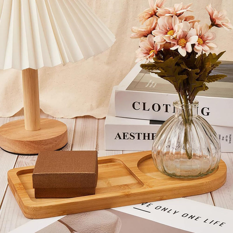 MIYUNO トレー コースター 2個セット 丸型 仕切り 木製 茶席 お盆 天然木 トレイ ガラス 小物入れ 茶道具 茶托 おしゃれ 盛器 ガラス皿 小物入れ 茶道具 お皿 小皿 豆皿 胡桃色 カフェトレー ティートレー 中国茶器 急須置き お洒落 朝食 カフェス デザート スナックアフタヌーンティー おしゃれ