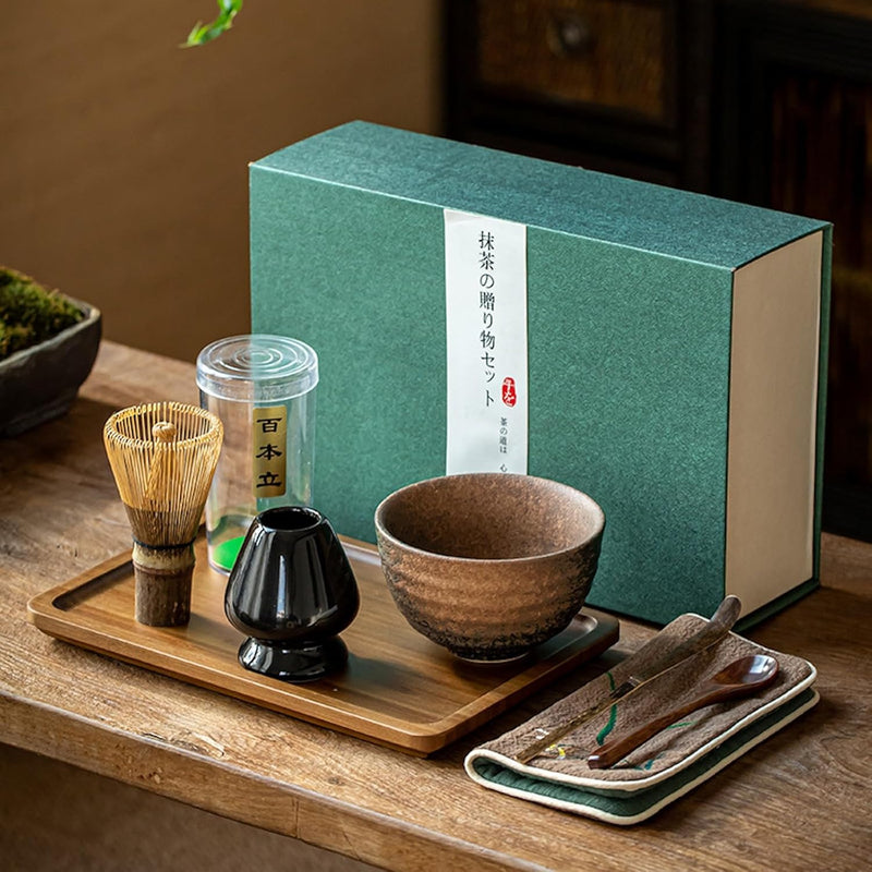 MIYUNO 抹茶セット 初心者 3点セット お点前セット 陶磁器茶碗 茶杓 茶せん 百本立 茶道具 抹茶 茶道 セット お手入れも簡単 母の日 父の日 誕生日 贈り物 400ml