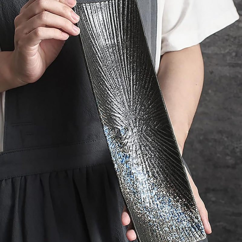 長角皿 2枚セット 29.7×8cm お皿セット すし 焼き物皿 魚 皿 刺身皿 焼き魚皿 寿司皿 長皿 長方形 プレート 食器 レストラン 居酒屋 和風 おしゃれ