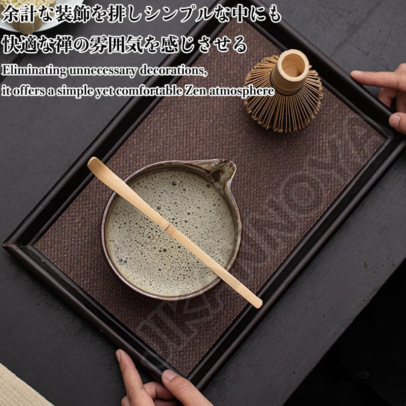 MIYUNO 抹茶セット 茶道具 初心者 自宅用 お点前セット 4点セット 陶器 抹茶茶碗 茶杓 茶筅 茶せん 百本立 茶筅立て くせ直し お手入れも簡単 母の日 父の日 誕生日 贈り物 おしゃれ ブラック 330ml