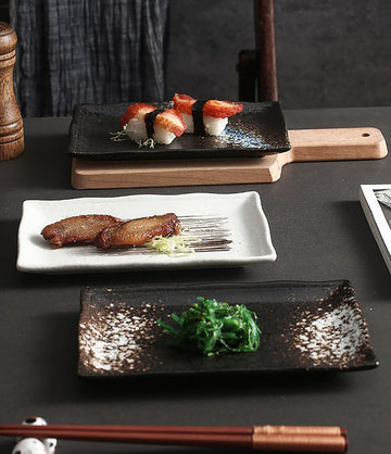 長角皿 陶器 お皿セット すし 焼き物皿 魚 皿 刺身皿 焼き魚皿 寿司皿 長皿 魚料理 和食 揚げ物 お茶 ソース入 薬味壺 長方形 プレート 食器 レストラン 居酒屋 和風 磁器 おしゃれ HEKOUP