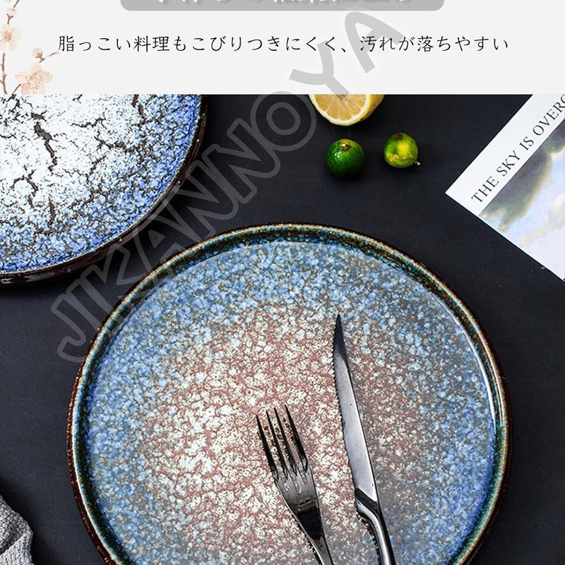 MIYUNO 皿 丸皿 大皿 プレート 焼物皿 ケーキ皿 パスタ皿 プレート 焼き物皿 デザート取り皿 刺身皿 和食器 和皿 魚 お皿 食器 魚焼き器 dish 丸 陶器 陶盤 割れない 耐熱 電子レンジ 食洗機対応 和風 あじわい おしゃれ 業務用 レストラン 居酒屋 北欧 29cm 北欧 TCPYX07