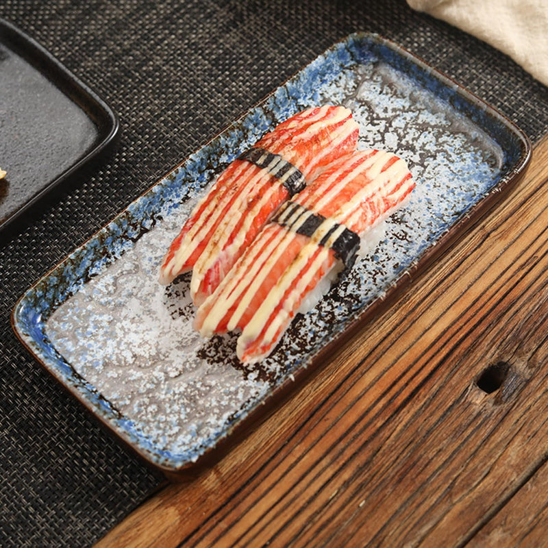 MIYUNNO 焼物皿 和食器 刺身皿 陶器 長皿 磁器 皿 角皿 焼き魚皿 焼き物皿 魚料理 レストラン 居酒屋 和風 おしゃれ 電子レンジ 食洗機対応 食器 お皿セット 3枚セット カラー7 19x9.5x2cm