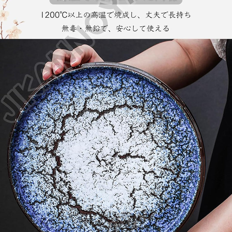 MIYUNO 皿 丸皿 大皿 プレート 焼物皿 ケーキ皿 パスタ皿 プレート 焼き物皿 デザート取り皿 刺身皿 和食器 和皿 魚 お皿 食器 魚焼き器 dish 丸 陶器 陶盤 割れない 耐熱 電子レンジ 食洗機対応 和風 あじわい おしゃれ 業務用 レストラン 居酒屋 北欧 29cm 北欧 TCPYX07